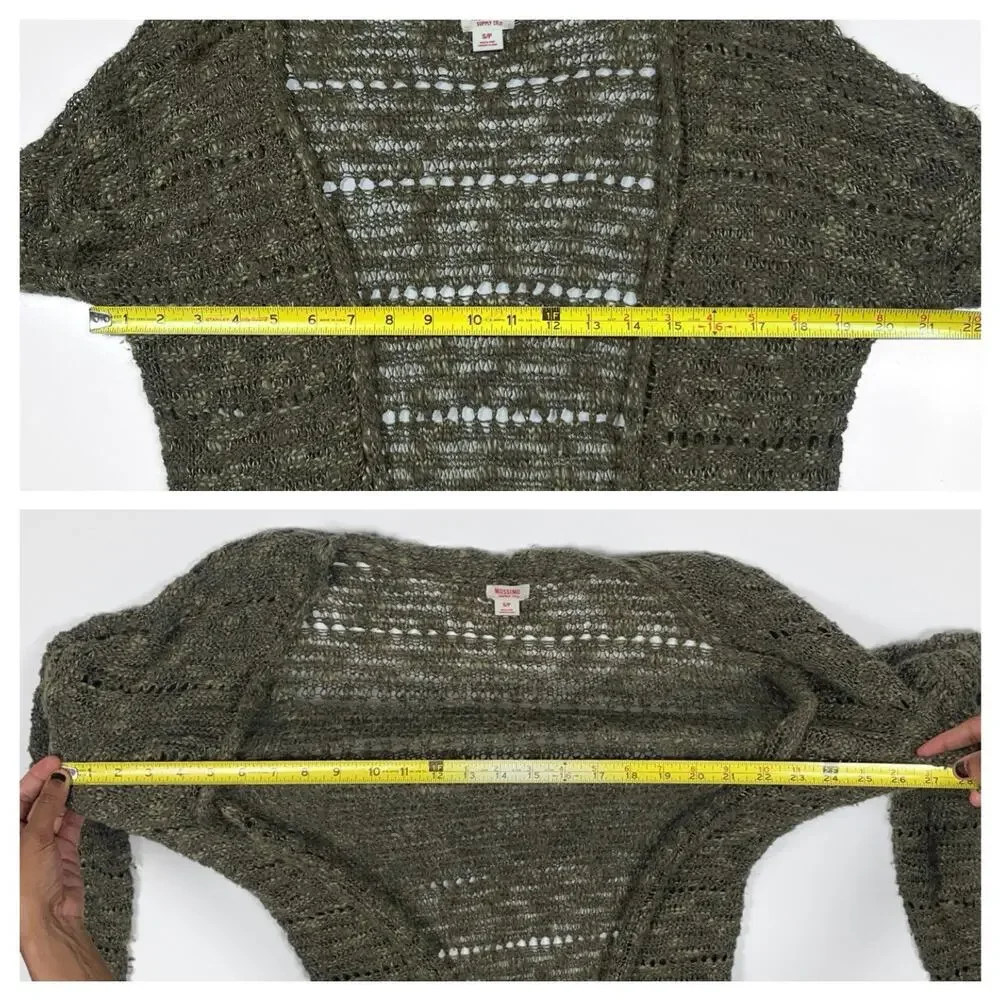 Mossimo Supply Co. Open Knit Long Cardigan Maxi Sweater Green Small